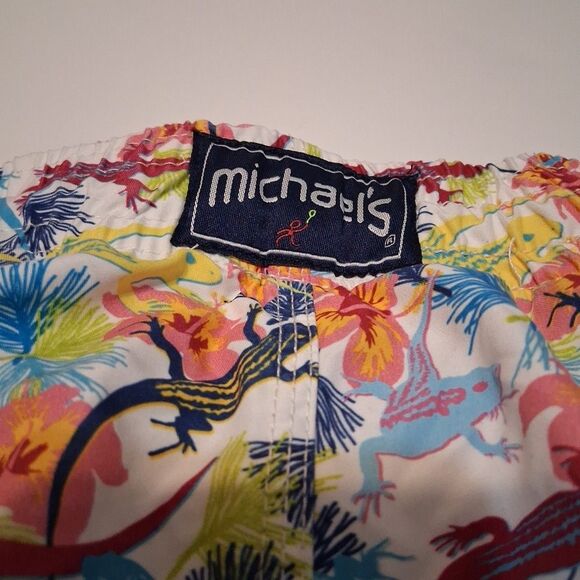 Michael's Swim Trunks Mens Large Colorful Pink Blue Yellow Mesh Lining Size 4X - Picture 5 of 6